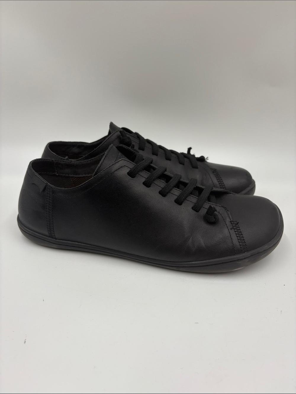 Camper Men's Black Low-Top Leather Lace Sneakers